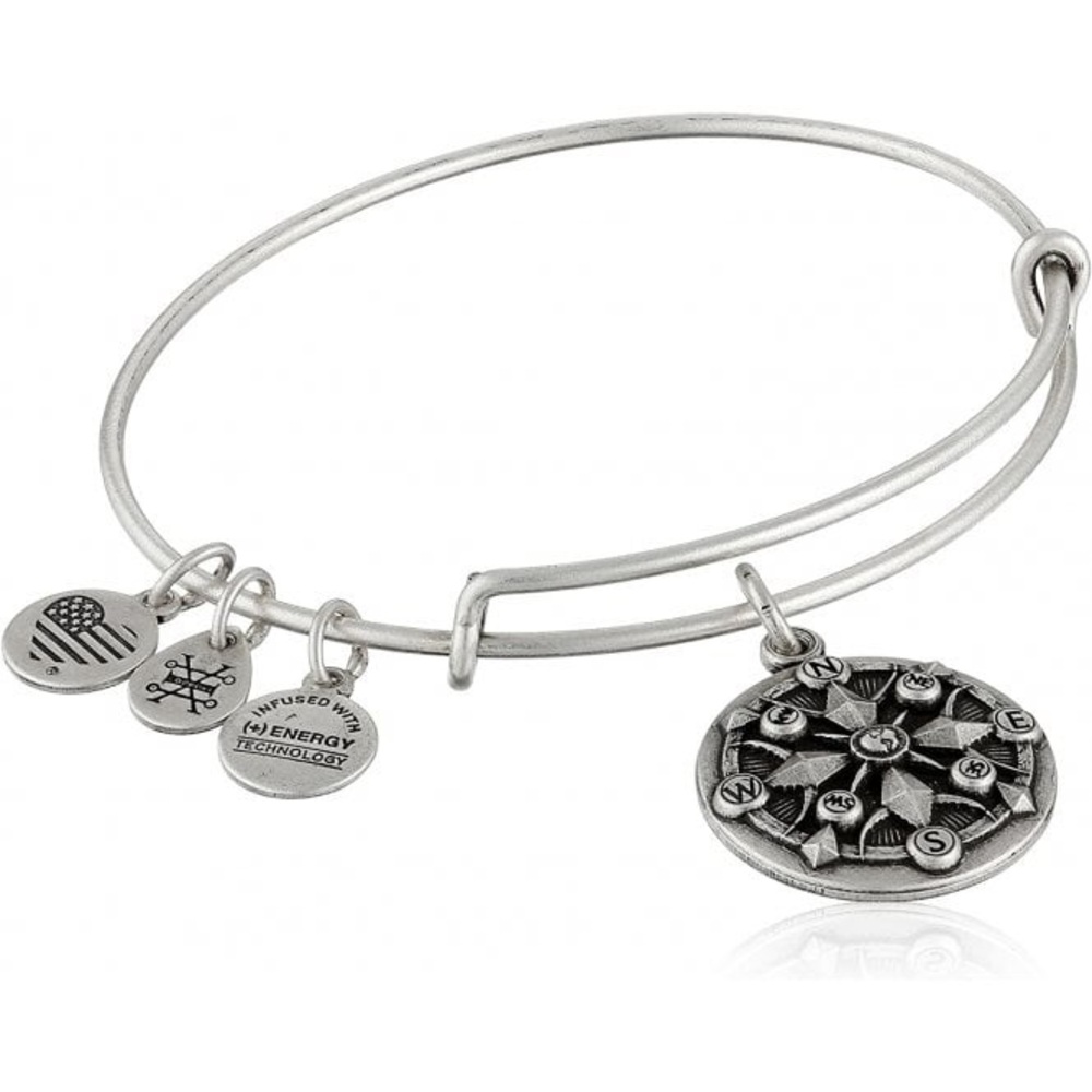 NWT Alex and Ani Silver Compass Bangle Bracelet